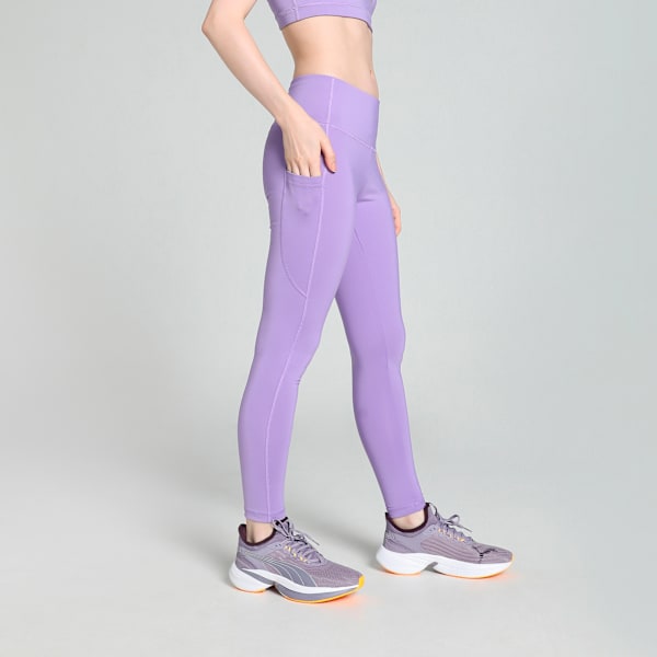 Train All Day Women's Ankle Length Training Tights with Pockets, Lavender Alert, extralarge-IND