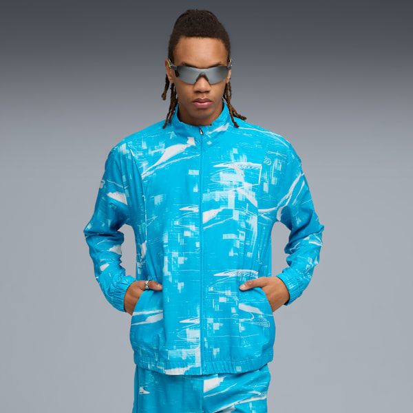 RUN VELOCITY Men's Printed Jacket, Speed Blue, extralarge-IND