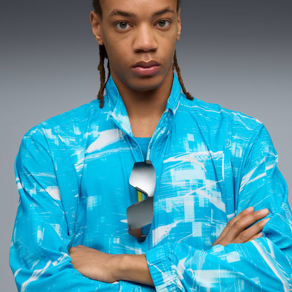 RUN VELOCITY Men's Printed Jacket, Speed Blue, extralarge-IND