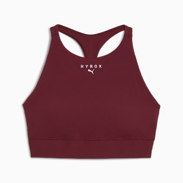 PUMA x HYROX SHAPELUXE High Neck Bra Women, Ruby Shimmer, extralarge