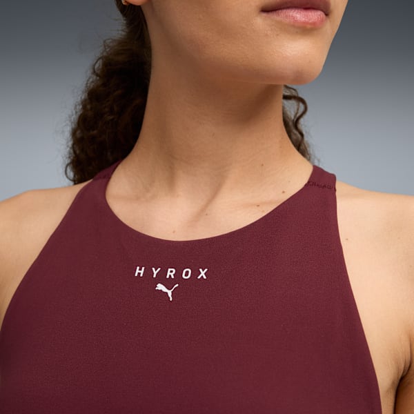 PUMA x HYROX SHAPELUXE High Neck Bra Women, Ruby Shimmer, extralarge