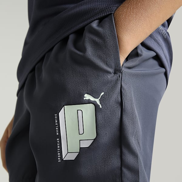 Train All Day Essentials Youth Boy's Dry Comfort Woven Shorts, Galactic Gray, extralarge-IND