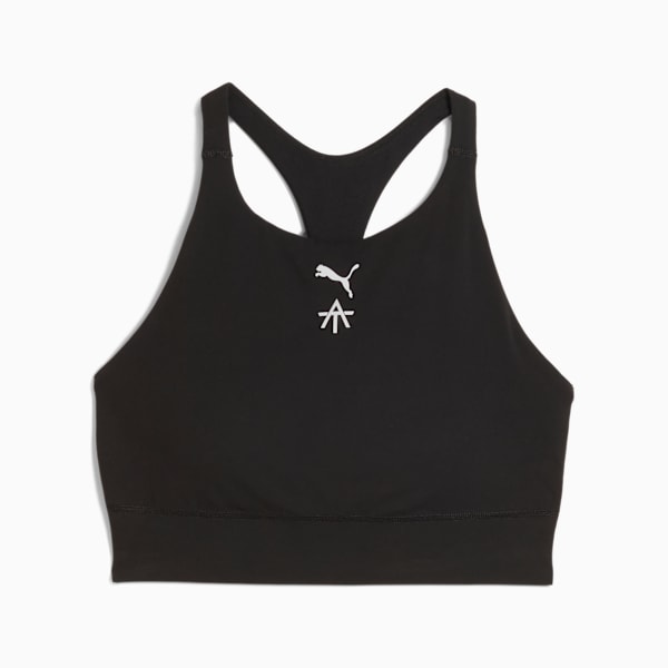 PUMA x ALEX TOUSSAINT Shapeluxe Women's Moisture Wicking, Mid Impact Sports Bra, PUMA Black, extralarge