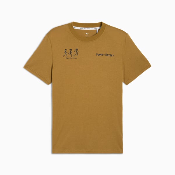 PUMA X SAYSKY Graphic Running Tee, Honey Butter, extralarge-IND
