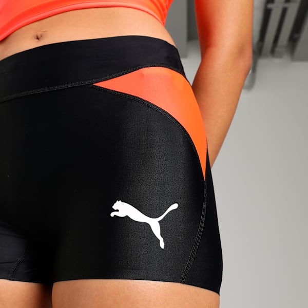 Race Hot Pant Bos Marathon Women's Lightweight Running Shorts, PUMA Black-Glowing Red, extralarge-IND