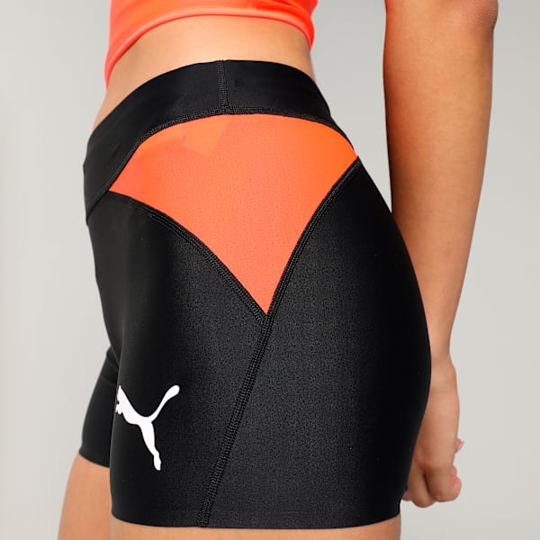 Race Hot Pant Bos Marathon Women's Lightweight Running Shorts, PUMA Black-Glowing Red, extralarge-IND