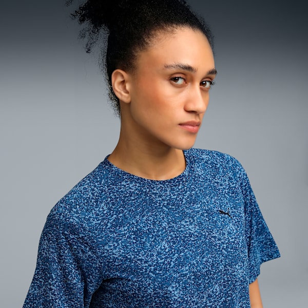 ESSENTIAL Women's All-Over-Print Training Tee, Dark Indigo, extralarge-IND