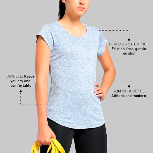 Train All Day Essentials Women’s Moisture-Wicking Heather Tee, Filtered Ash Heather, extralarge-IND