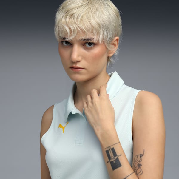 Women's Sleeveless Polo, Pale Smoke, extralarge-IND