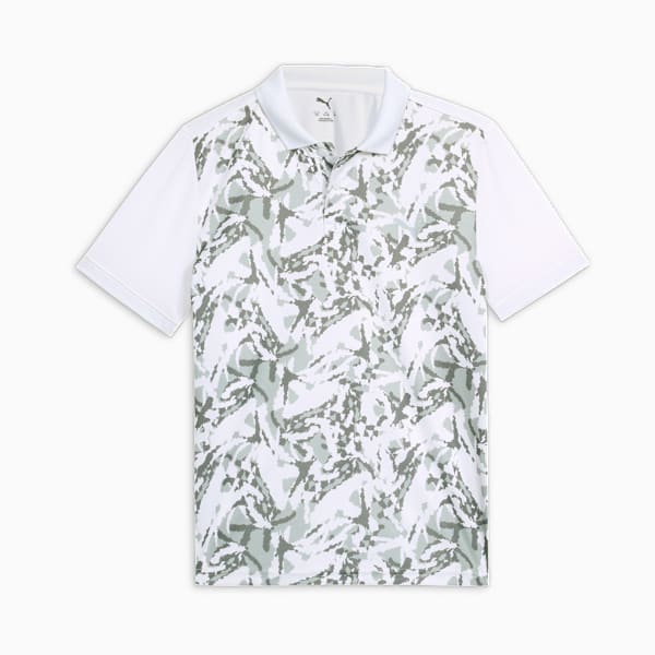 Sprint Boys' All Over Print Polo T-shirt, PUMA White, extralarge-IND