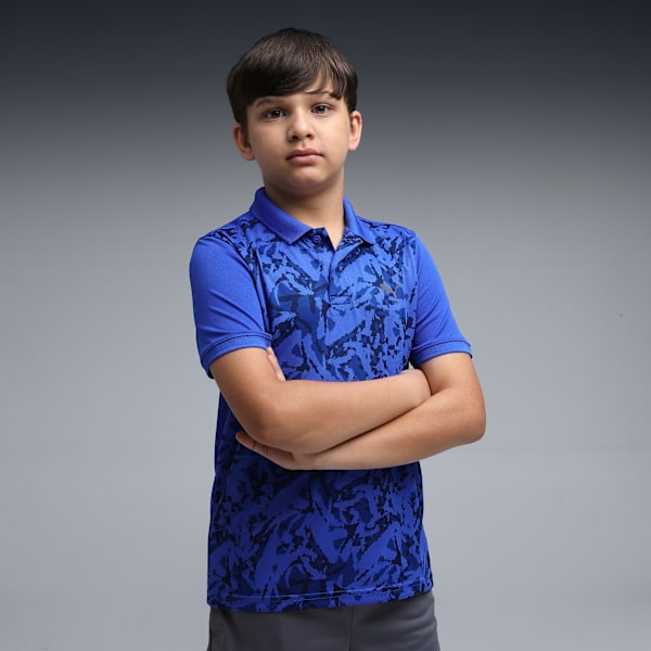 Sprint Boys' All Over Print Polo T-shirt, Mountain Blue, extralarge-IND
