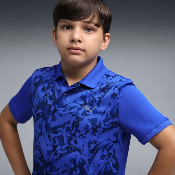 Sprint Boys' All Over Print Polo T-shirt, Mountain Blue, extralarge-IND