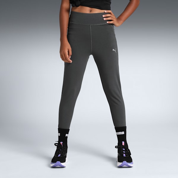 Sprint Girls' High Waist Tights, Dusky Gray, extralarge-IND
