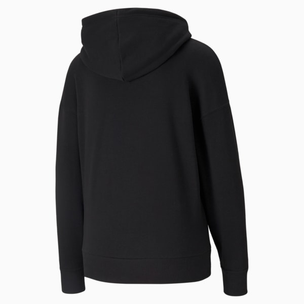 Classic Logo Relaxed Fit Woman's Hoodie, Puma Black, extralarge-IND