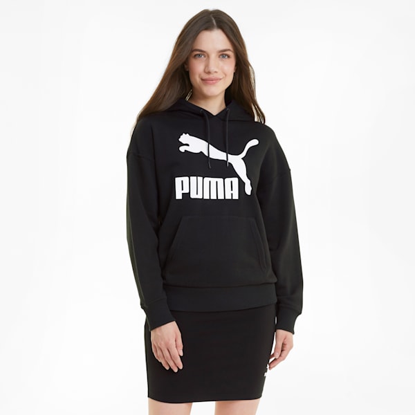 Sudadera con capucha para mujer Classics Logo, Puma Black, extralarge