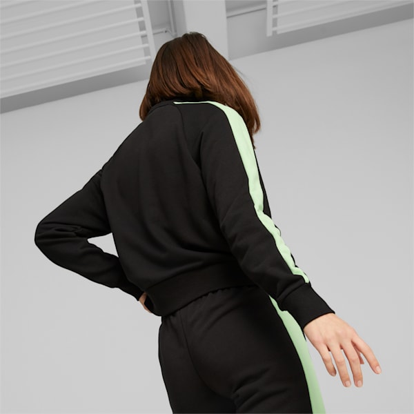 Iconic T7 Women's Track Jacket, PUMA Black-Light Mint, extralarge-IND
