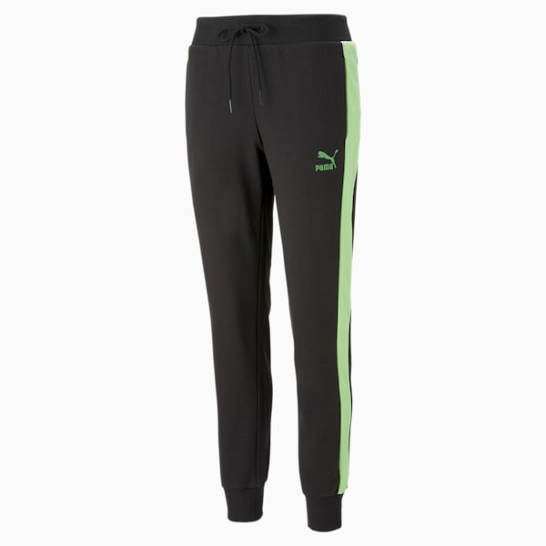 Iconic T7 Women's Trackpants, PUMA Black-Light Mint, extralarge-IND