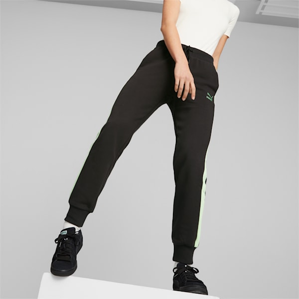 Iconic T7 Women's Trackpants, PUMA Black-Light Mint, extralarge-IND
