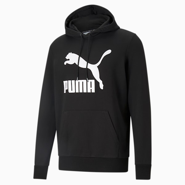 Classics Logo Regular Fit Men's Hoodie, Puma Black, extralarge-AUS