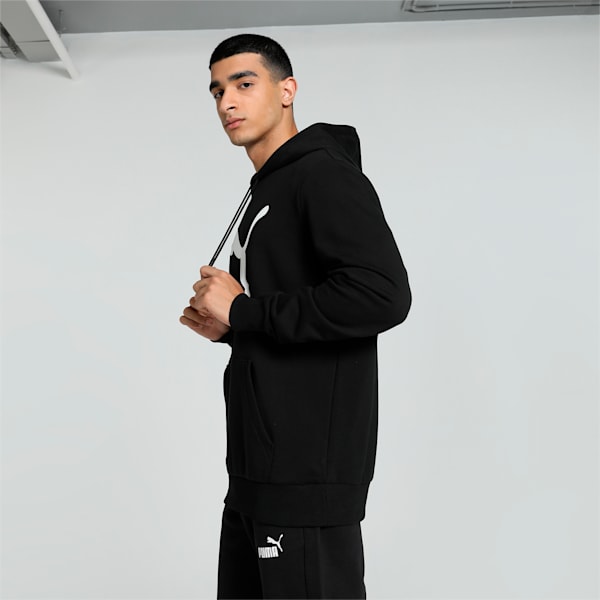 Classics Logo Regular Fit Men's Hoodie, Puma Black, extralarge-IND