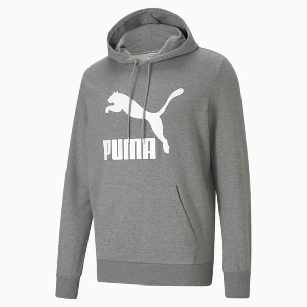 Classics Logo Regular Fit Men's Hoodie, Medium Gray Heather, extralarge-IND