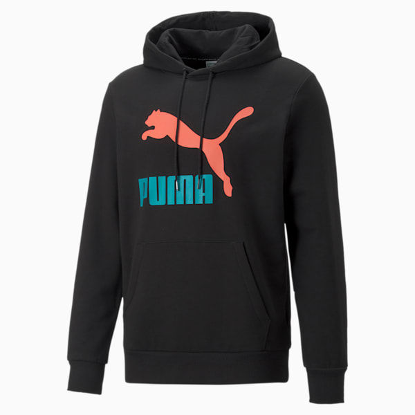 Classics Logo Regular Fit Men's Hoodie, Puma Black-Fandom, extralarge-IND