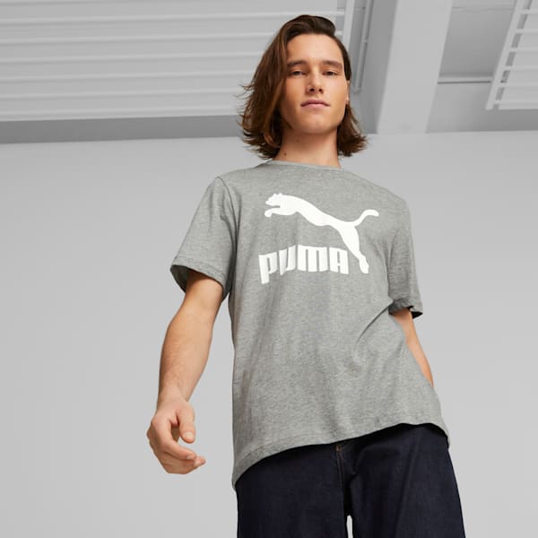 Playera Classics Logo PUMA para Hombre, Medium Gray Heather, extralarge