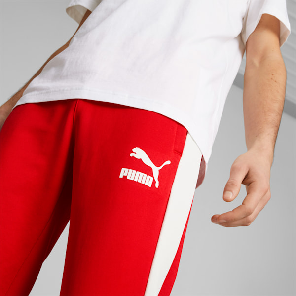 Iconic T7 Slim Fit Men's Track Pants, High Risk Red, extralarge-AUS