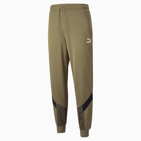 Iconic MCS Slim Fit Men's Track Pants, Covert Green, extralarge-IND