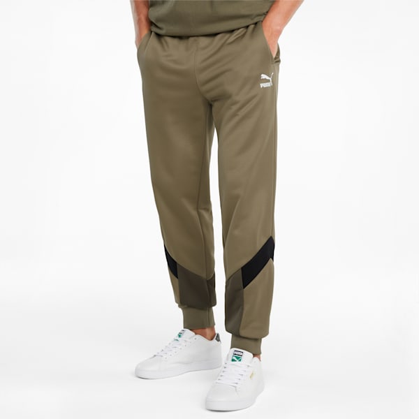 Iconic MCS Slim Fit Men's Track Pants, Covert Green, extralarge-IND