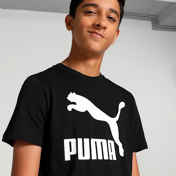 CLASSICS Big Kids' Tee, Puma Black, extralarge