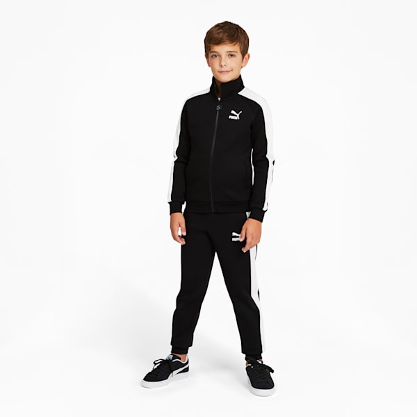 Chamarra de pista Iconic T7 juvenil, Puma Black-Puma White, extralarge