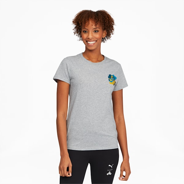 Playera CLD9 Jigsaw para Mujer, Light Gray Heather, extralarge