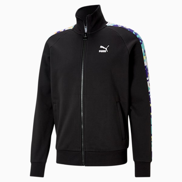 Classics Graphic Men's T7 Track Jacket, Puma Black-AOP, extralarge