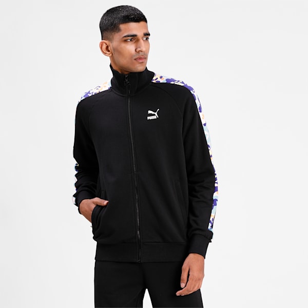 Classics Graphic T7 Printed Men's Jacket, Puma Black-AOP, extralarge-IND