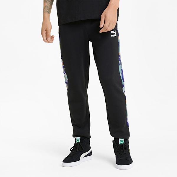 Classics Graphic Men's T7 Track Pants, Puma Black-AOP, extralarge
