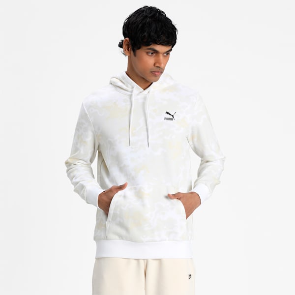 Classics Graphic Printed Men's Hoodie, Puma White, extralarge-IND