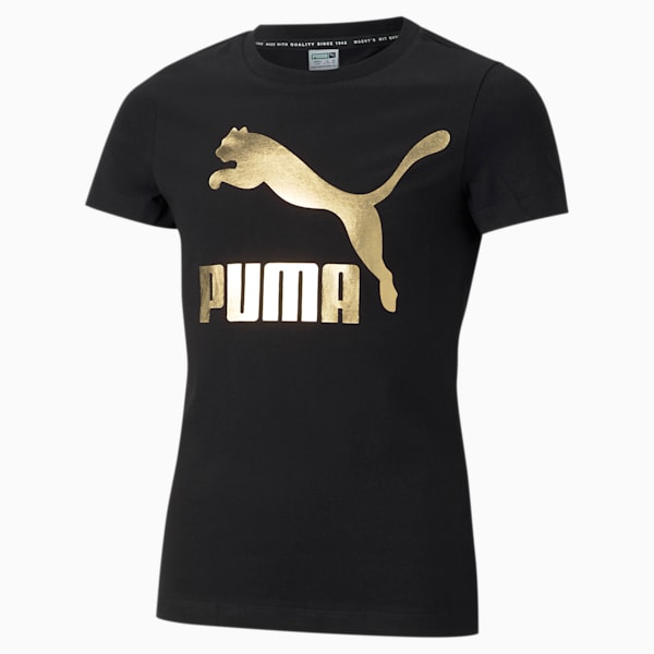 Classics Logo Girls T-Shirt, Puma Black, extralarge-AUS