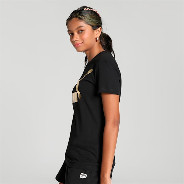 Classics Logo Girls T-Shirt, Puma Black, extralarge-IND