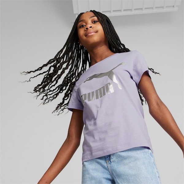 Classics Logo Girls T-Shirt, Vivid Violet, extralarge-IND