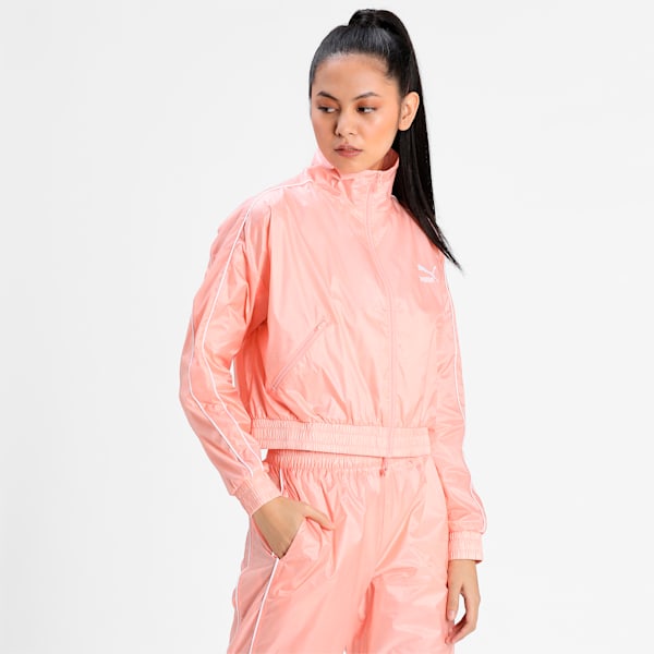 Iconic T7 Woven Women's Track Relaxed Jacket, Apricot Blush, extralarge-IND