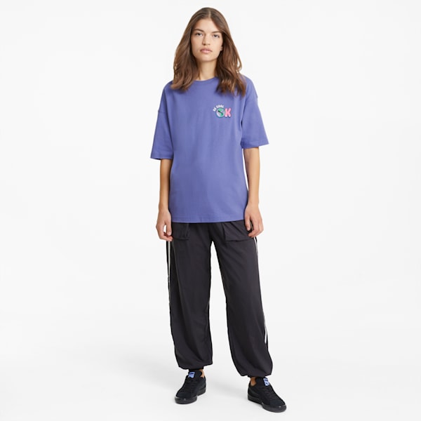 Downtown Graphic Women's Relaxed Fit T-Shirt, Hazy Blue, extralarge-IND