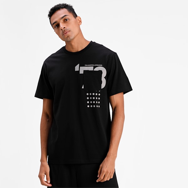Pocket Men's Basketball  T-shirt, Puma Black, extralarge-IND