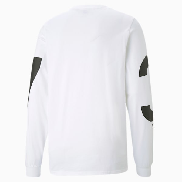 PE Men's Long Sleeve Basketball Tee, Puma White, extralarge