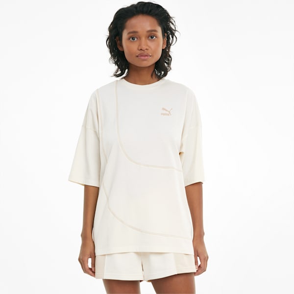 Convey Women's Loose Tee, Eggnog, extralarge