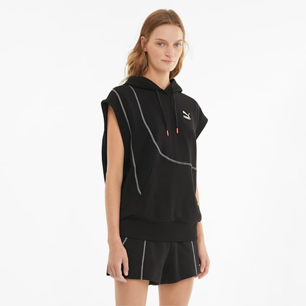 Convey Women's Sleeveless Hoodie, Puma Black, extralarge