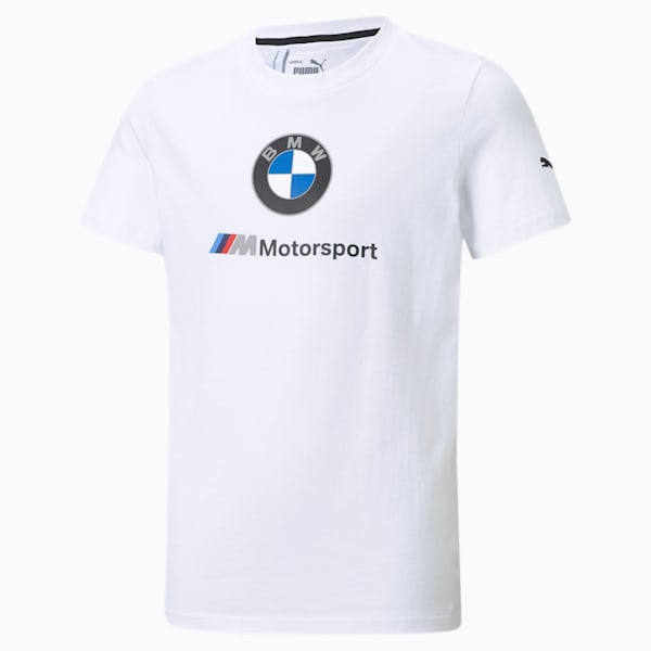 BMW M Motorsport Essential Kids' Logo Tee, Puma White, extralarge