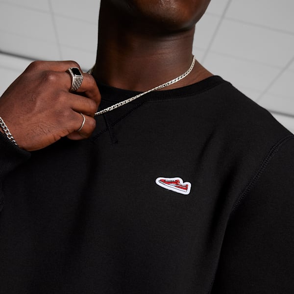 Suede Logo Men's Crew Neck Sweatshirt, Puma Black, extralarge