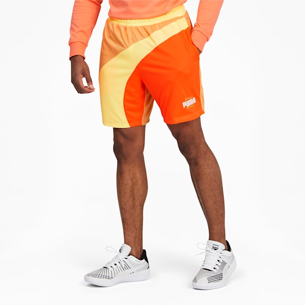 Flare Men's Basketball Shorts, Fiery Coral, extralarge