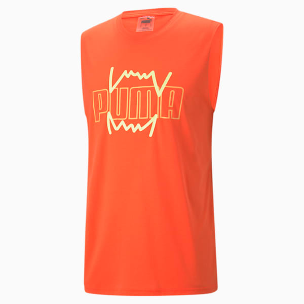 Triple Double Men's Basketball Tank, Fiery Coral, extralarge